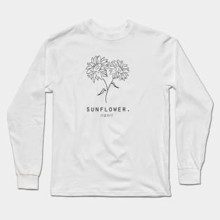 Sunflower "Himawari" in Japanese Minimalistic Art Long Sleeve T-Shirt